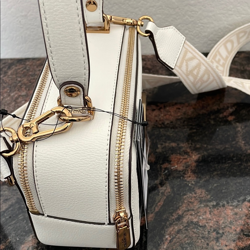 Karl Lagerfeld Cream and Pink Floral Crossbody Bag - Picture 7 of 8
